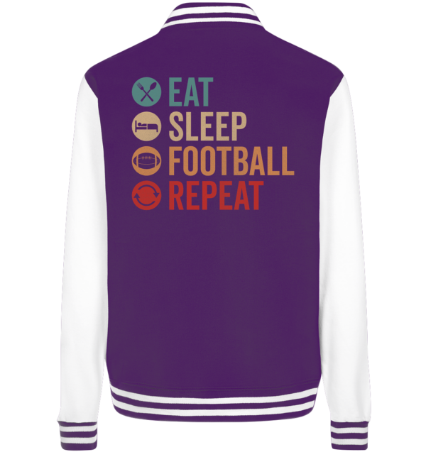 Eat Sleep Football Repeat - College Jacket - Amfoo Shop