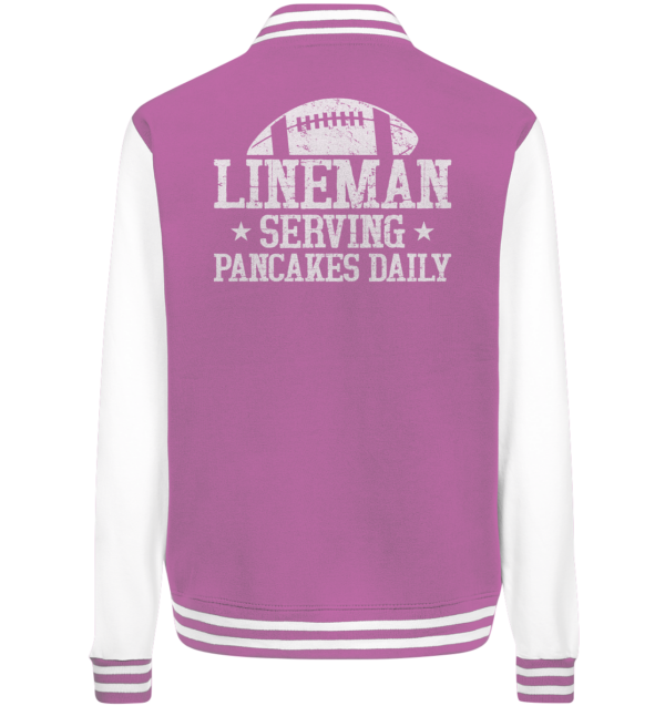 Lineman Serving Pancakes - College Jacket - Amfoo Shop