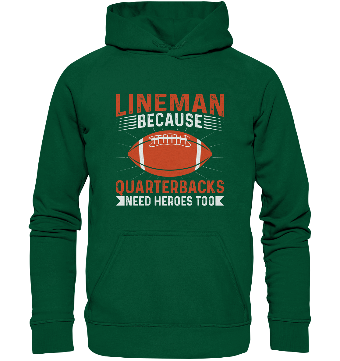 Lineman Quarterback Heroes - Basic Unisex Hoodie - Amfoo Shop