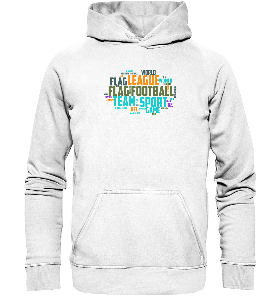 Flag Football Word Bubble - Basic Unisex Hoodie - Amfoo Shop