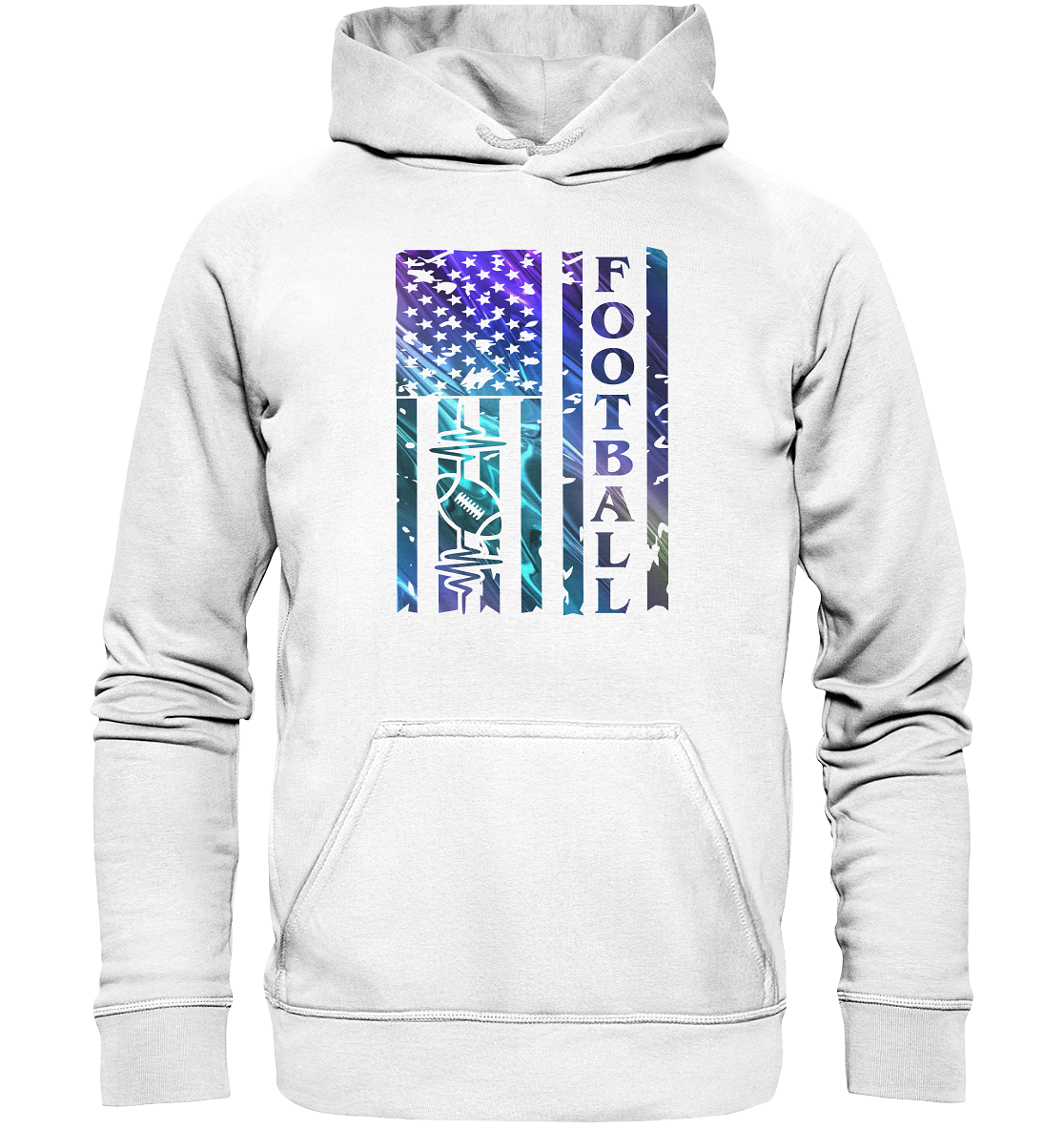 USA Football Flag - Basic Unisex Hoodie - Amfoo Shop