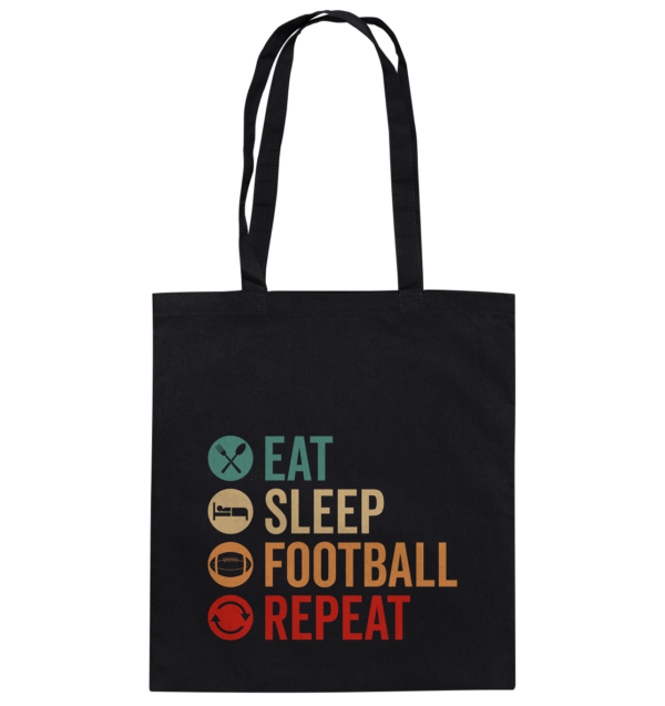 Eat Sleep Football Repeat - Baumwolltasche - Amfoo Shop