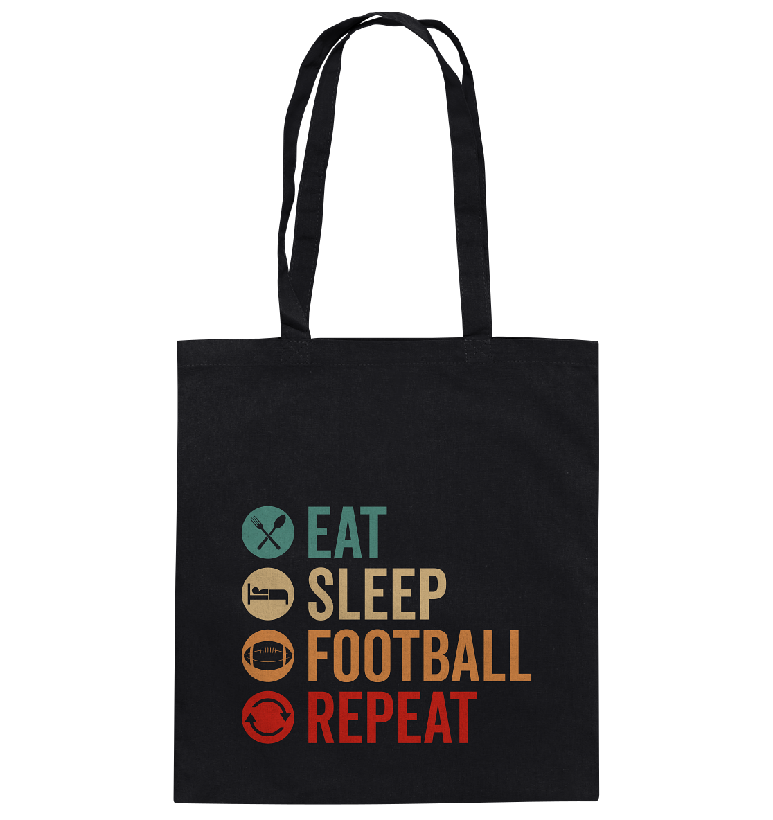 Eat Sleep Football Repeat - Baumwolltasche - Amfoo Shop