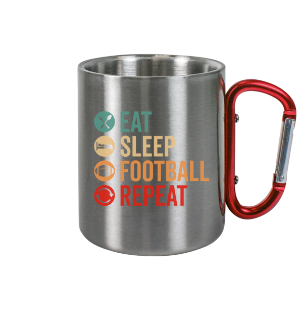 Eat Sleep Football Repeat - Edelstahl Tasse - Amfoo Shop