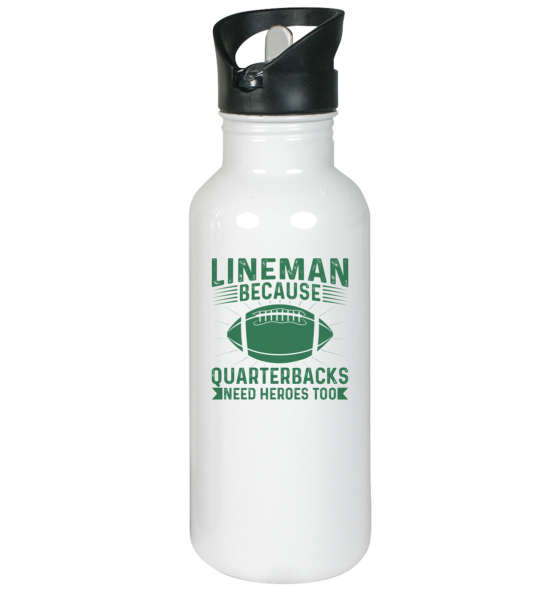 Lineman Heroes Green - Edelstahl-Trinkflasche - Amfoo Shop