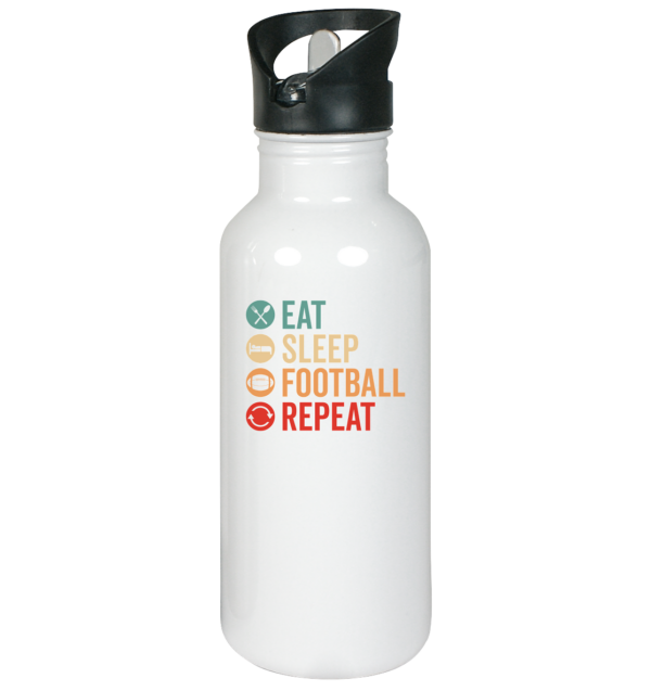 Eat Sleep Football Repeat - Edelstahl-Trinkflasche - Amfoo Shop