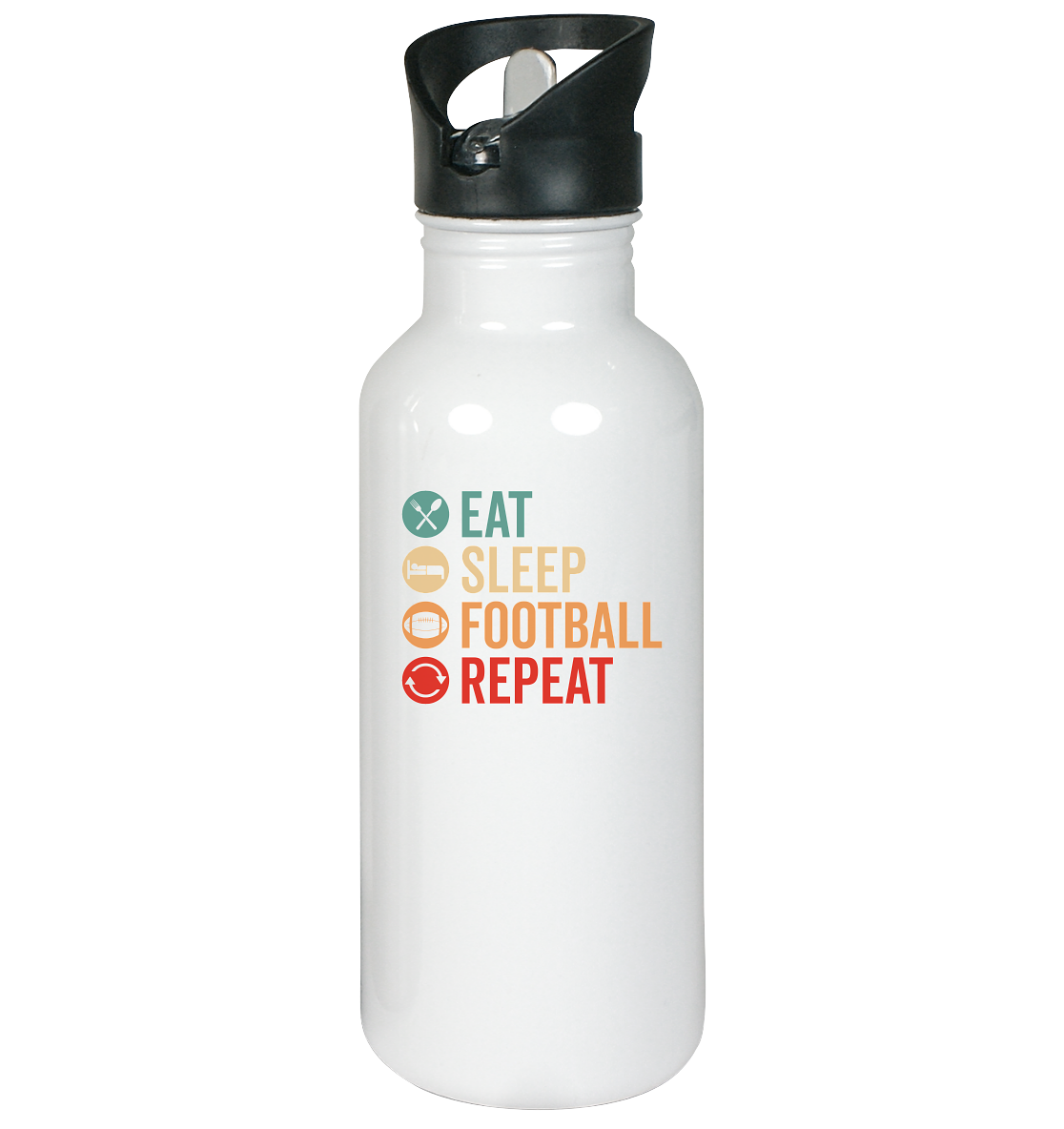 Eat Sleep Football Repeat - Edelstahl-Trinkflasche - Amfoo Shop