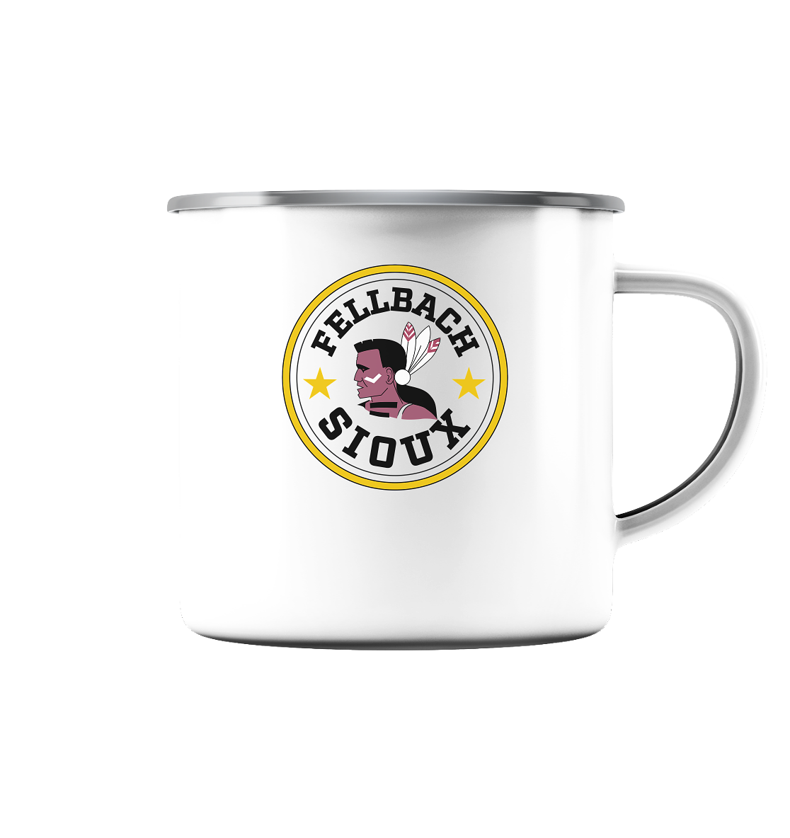 Fellbach Sioux - Emaille Tasse (Silber) - Amfoo Shop