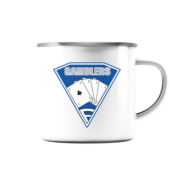 Frankfurt Gamblers - Emaille Tasse (Silber) - Amfoo Shop