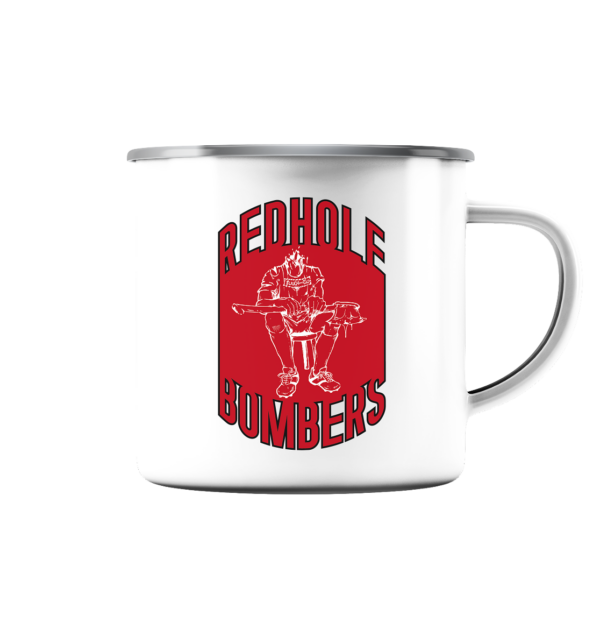 Göppingen Red Hole Bombers - Emaille Tasse (Silber) - Amfoo Shop