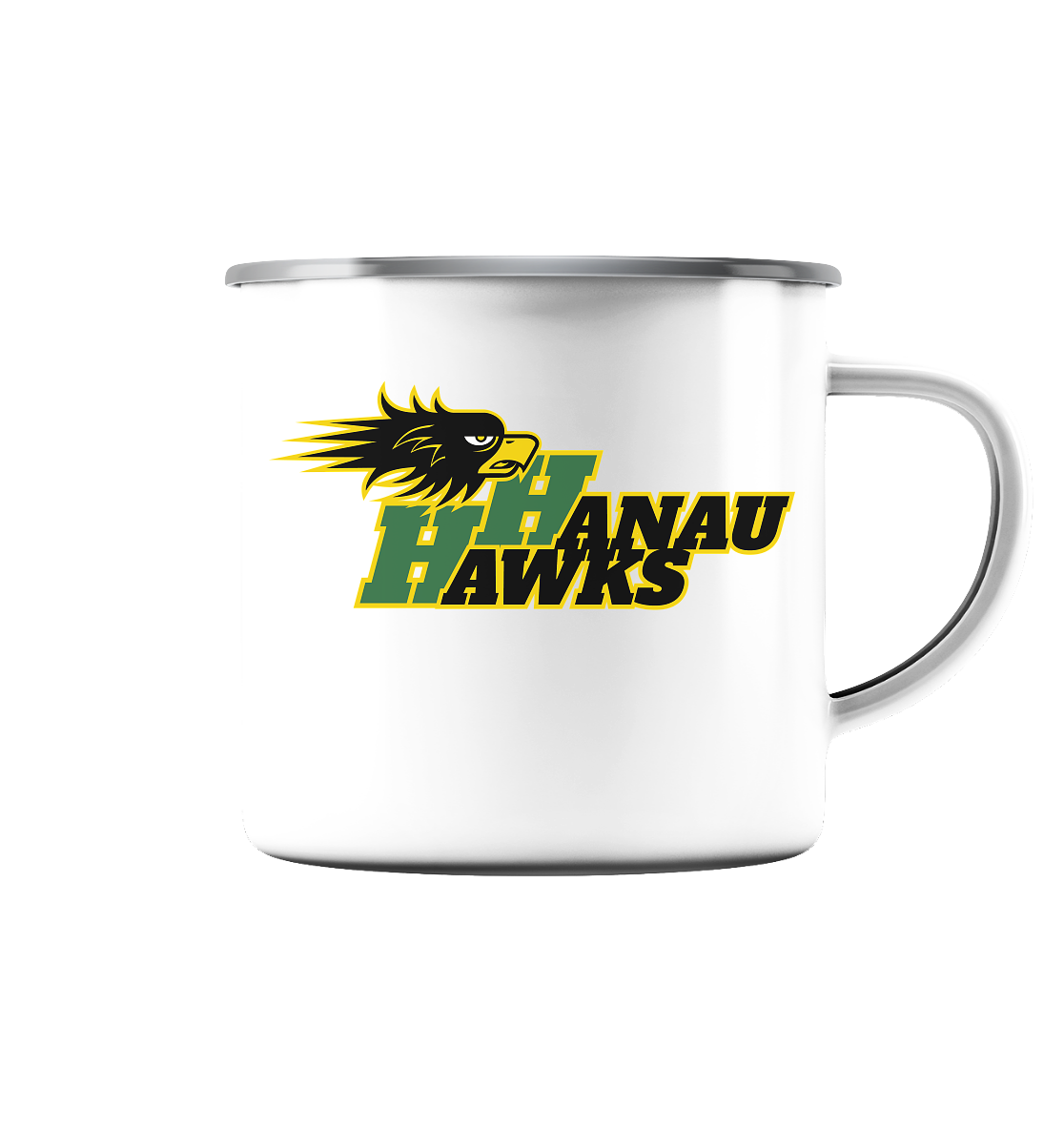 Hanau Hawks - Emaille Tasse (Silber) - Amfoo Shop