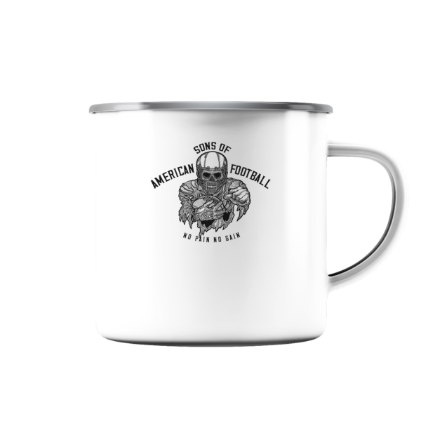 SAMFO No Pain No Gain - Emaille Tasse (Silber) - Amfoo Shop