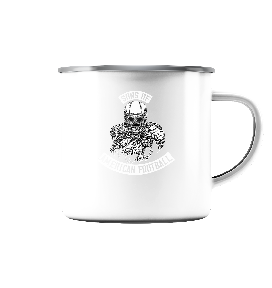 SAMFO Sons of American Football - Emaille Tasse (Silber) - Amfoo Shop