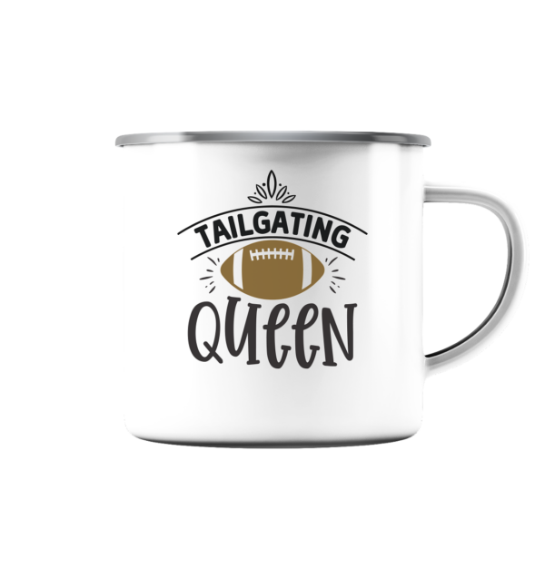 Tailgating Queen - Emaille Tasse (Silber) - Amfoo Shop