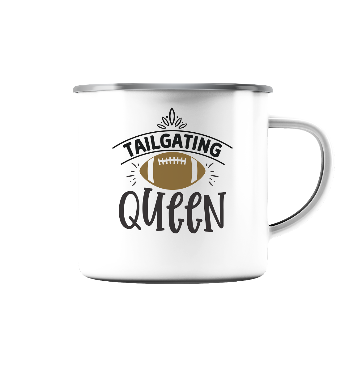 Tailgating Queen - Emaille Tasse (Silber) - Amfoo Shop