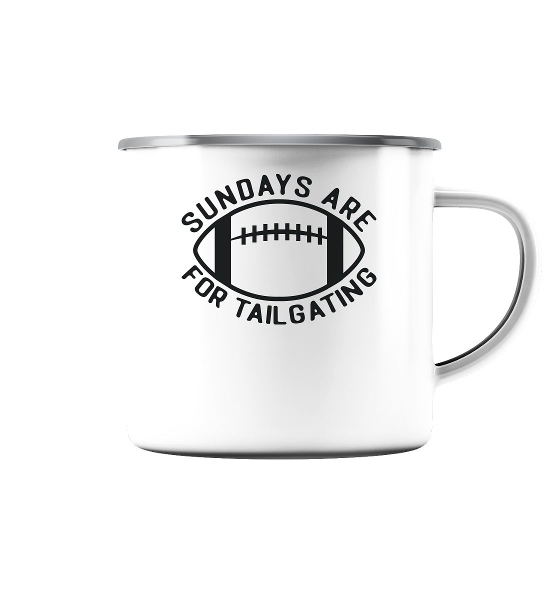 Sundays are for Tailgating II - Emaille Tasse (Silber) - Amfoo Shop