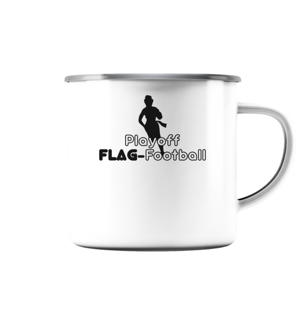 Playoff Flag Football Women black - Emaille Tasse (Silber) - Amfoo Shop