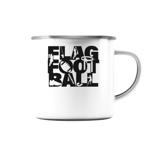 Flag Football - Emaille Tasse (Silber) - Amfoo Shop