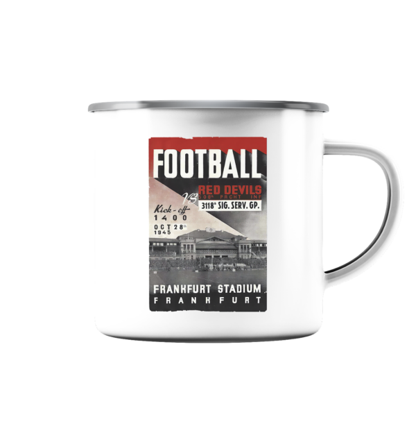 Frankfurt Football 1945 - Emaille Tasse (Silber) - Amfoo Shop