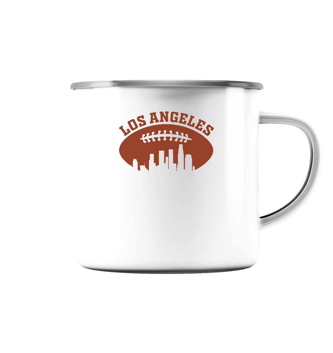 Los Angeles Football Silhouette - Emaille Tasse (Silber) - Amfoo Shop