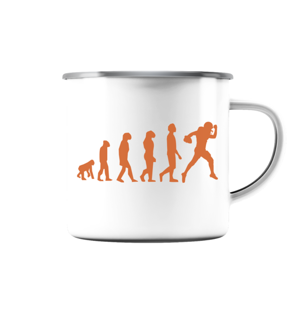 American Football Evolution - Emaille Tasse (Silber) - Amfoo Shop