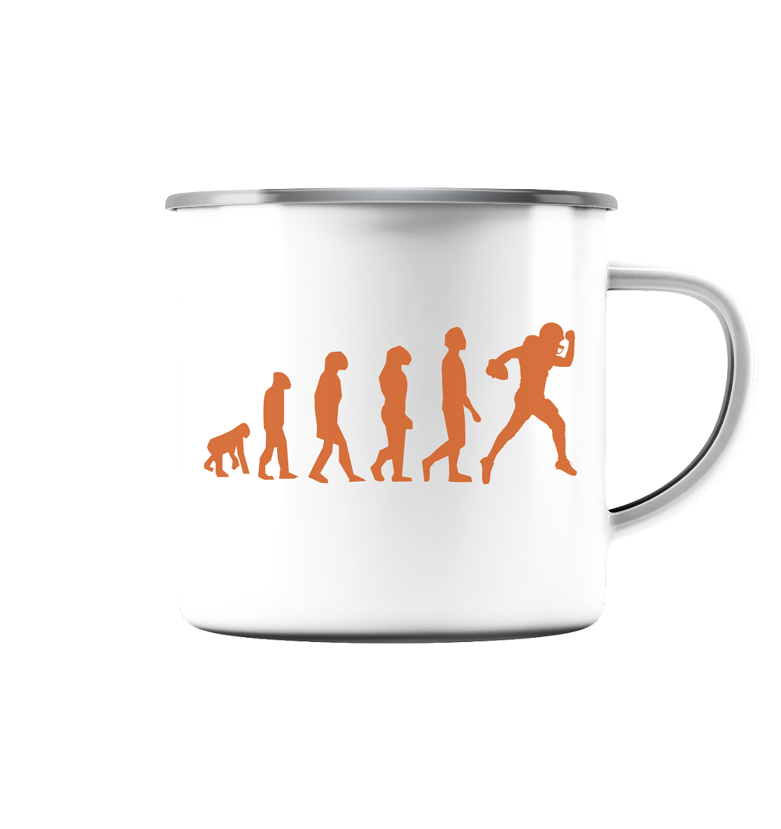 American Football Evolution - Emaille Tasse (Silber) - Amfoo Shop