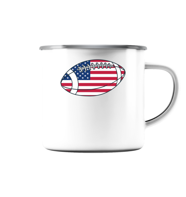 USA Football - Emaille Tasse (Silber) - Amfoo Shop