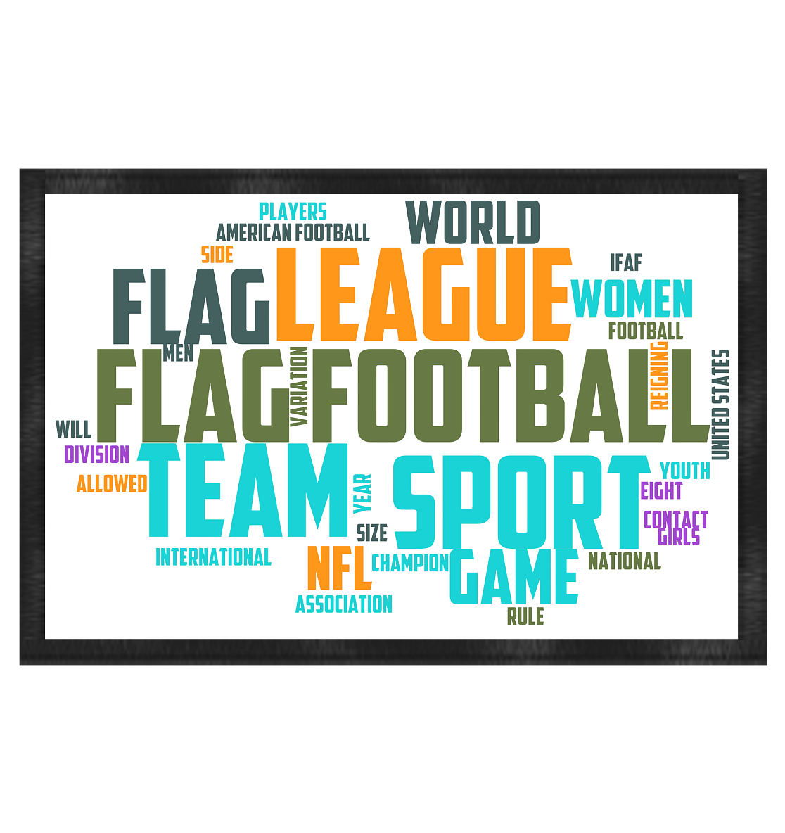 Flag Football Word Bubble - Fußmatte 60x40cm - Amfoo Shop