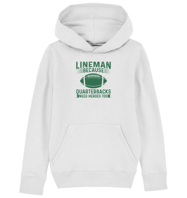 Lineman Heroes Green - Kids Organic Hoodie - Amfoo Shop