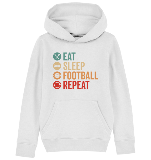 Eat Sleep Football Repeat - Kids Organic Hoodie - Amfoo Shop