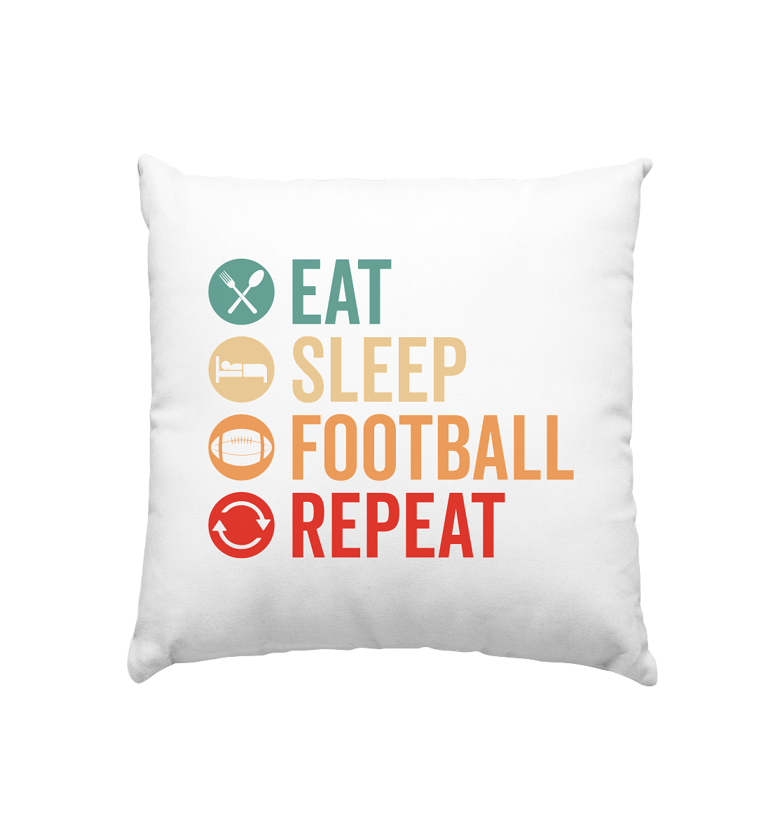 Eat Sleep Football Repeat - Kissen 40x40cm - Amfoo Shop