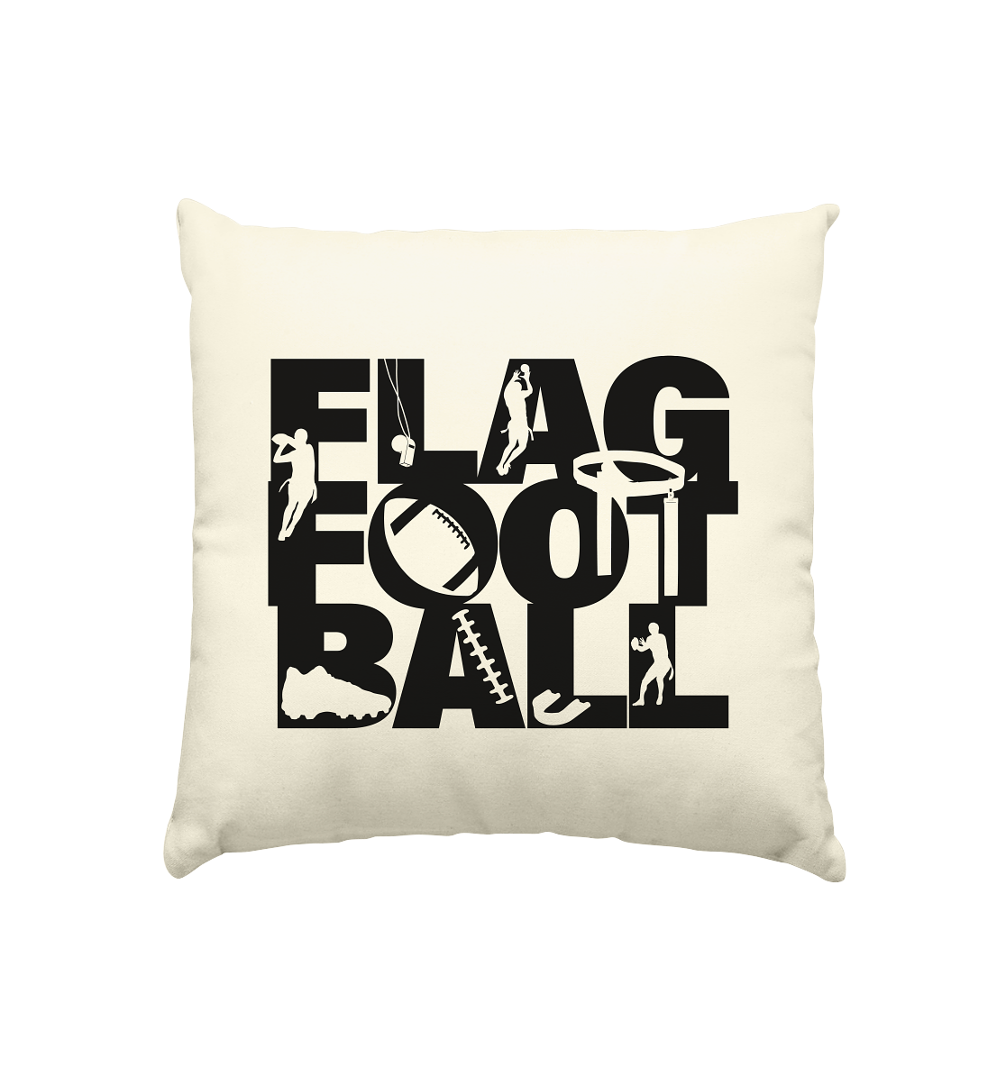 Flag Football - Kissen natur 40x40cm - Amfoo Shop