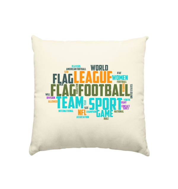 Flag Football Word Bubble - Kissen natur 40x40cm - Amfoo Shop