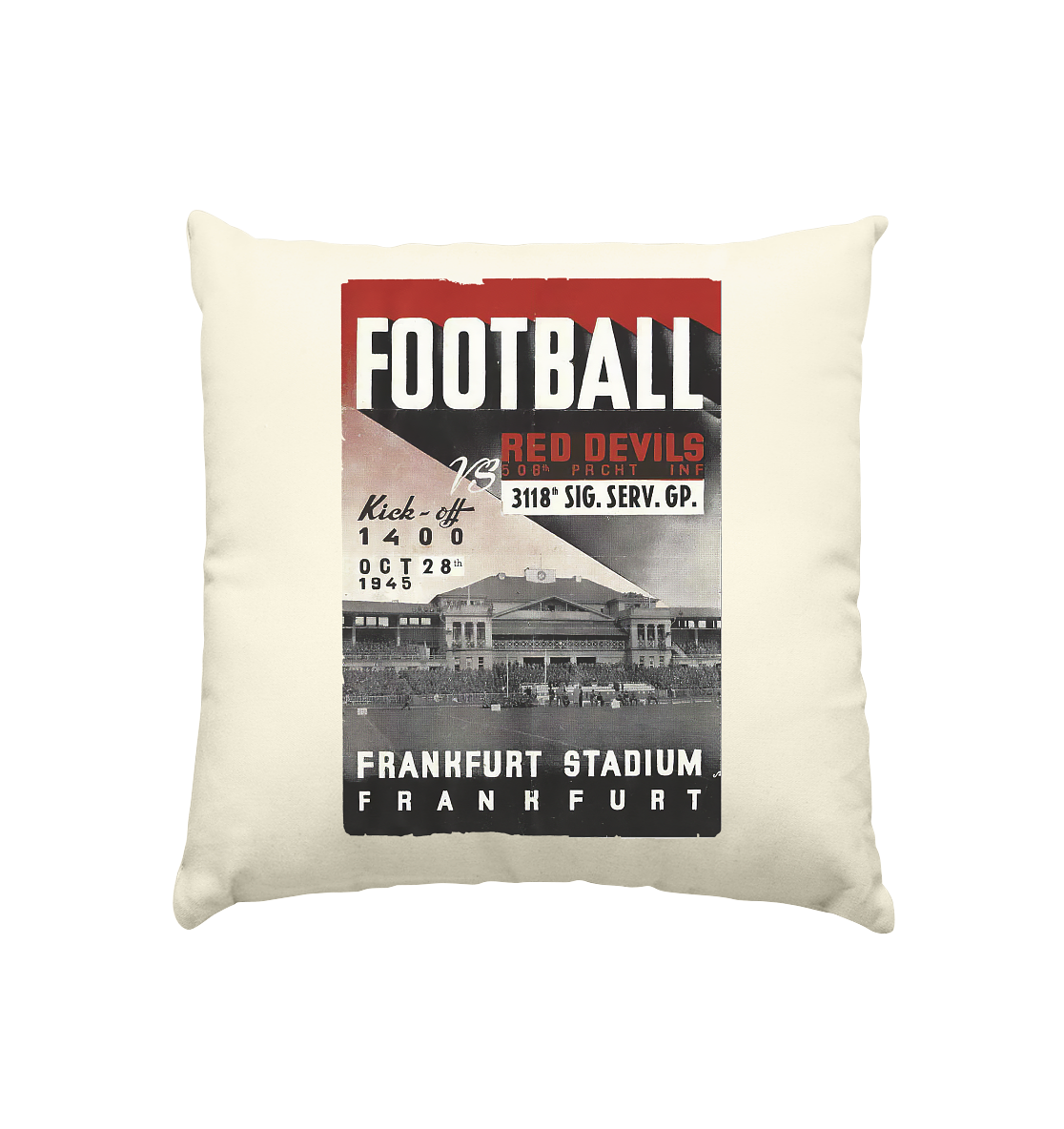 Frankfurt Football 1945 - Kissen natur 40x40cm - Amfoo Shop