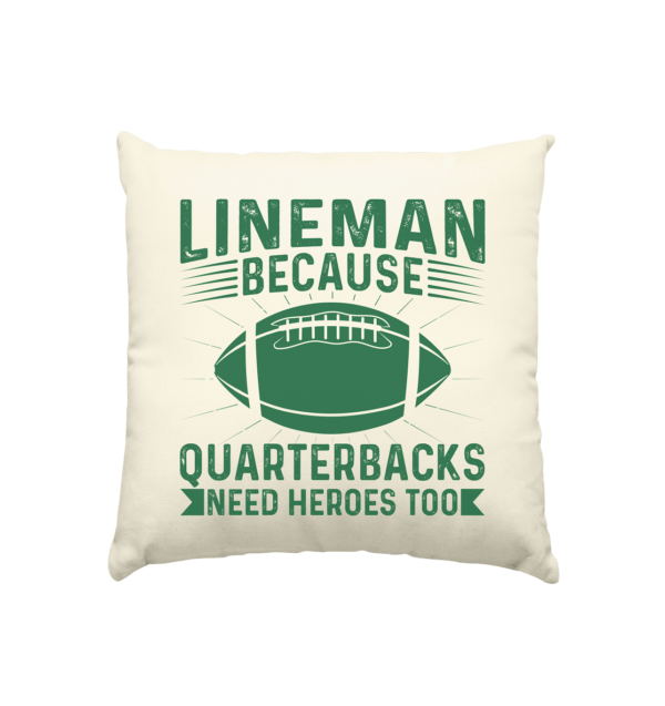 Lineman Heroes Green - Kissen natur 40x40cm - Amfoo Shop