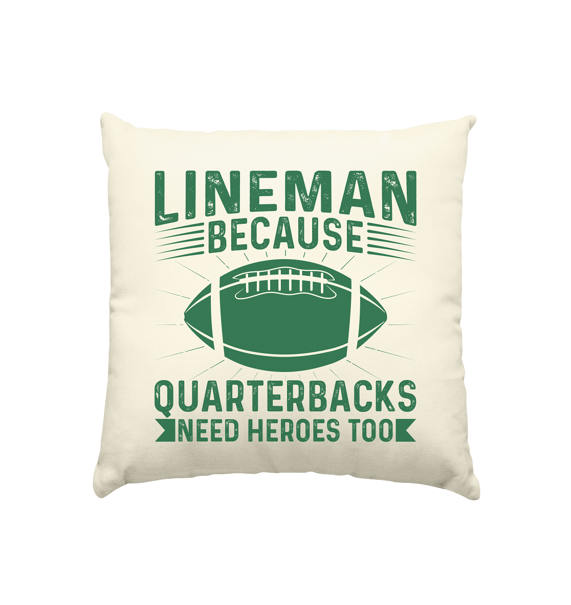 Lineman Heroes Green - Kissen natur 40x40cm - Amfoo Shop