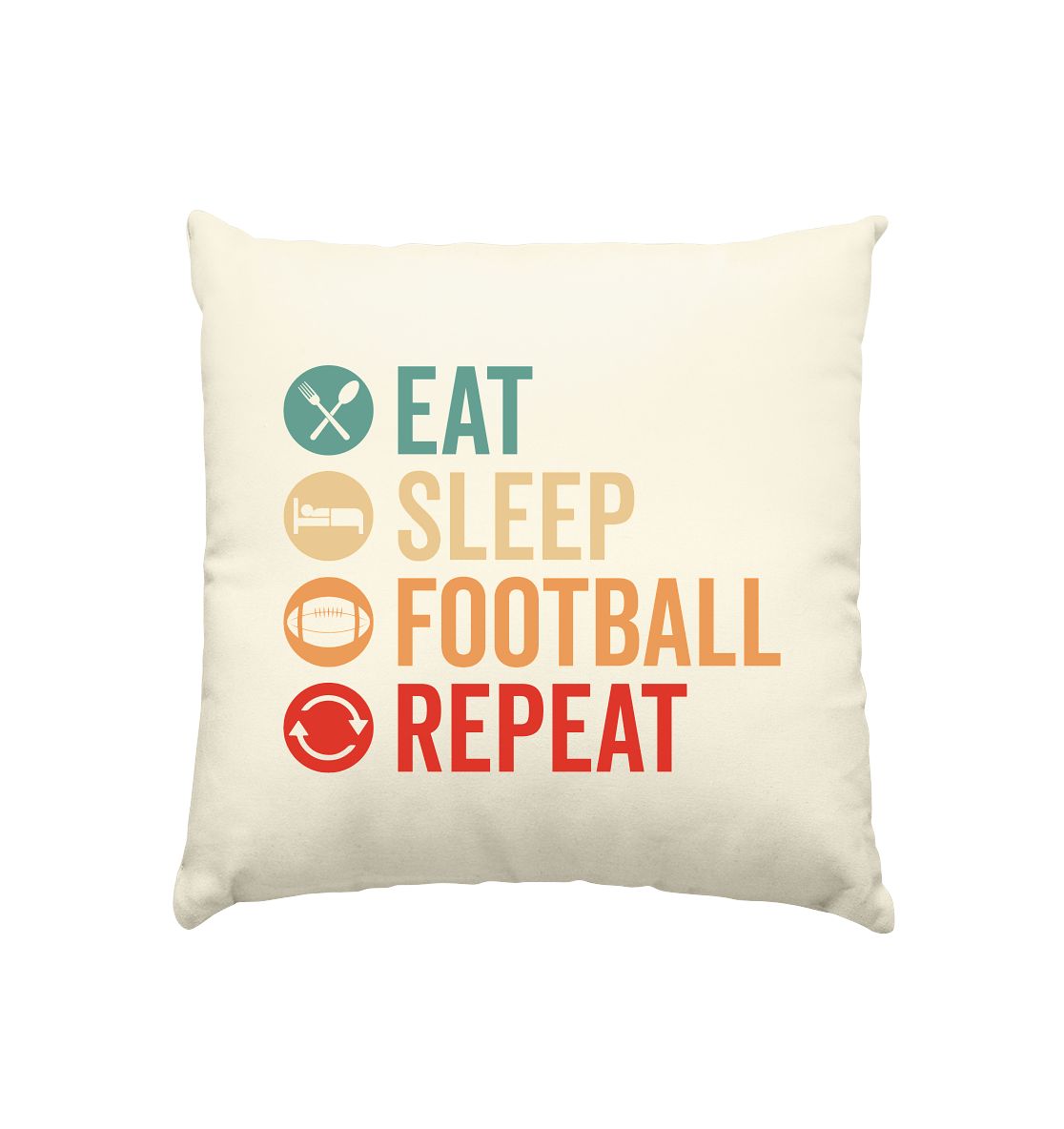 Eat Sleep Football Repeat - Kissen natur 40x40cm - Amfoo Shop