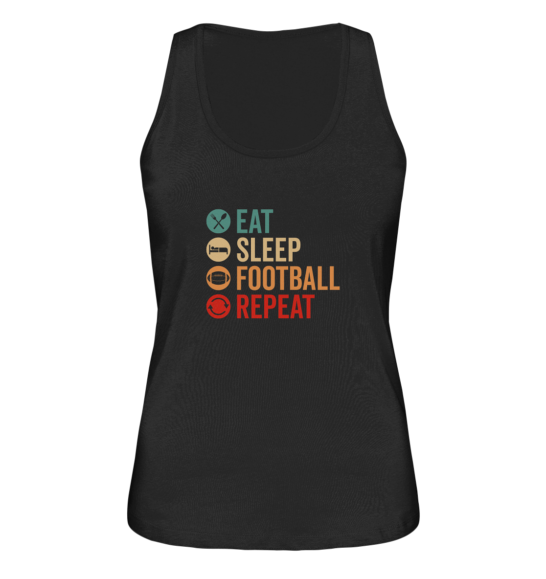 Eat Sleep Football Repeat - Ladies Organic Tank-Top - Amfoo Shop