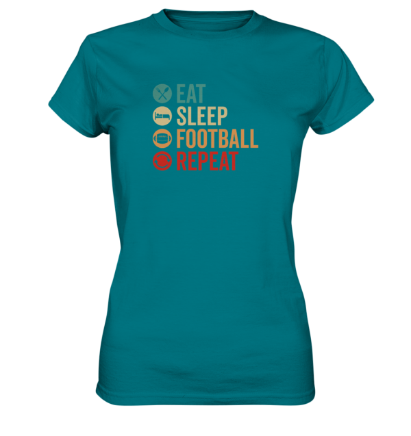 Eat Sleep Football Repeat - Ladies Premium Shirt - Amfoo Shop