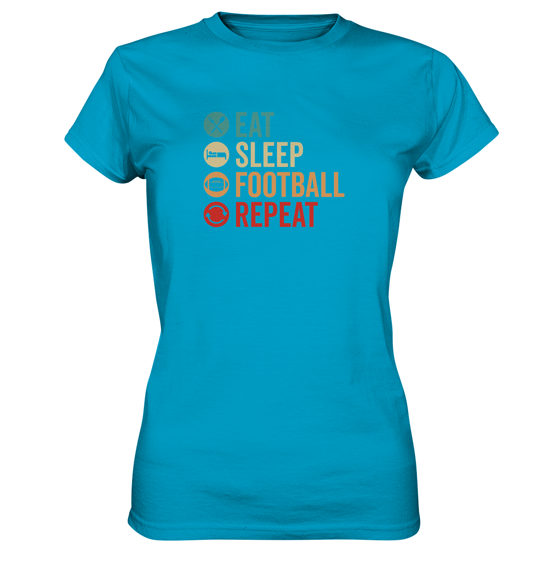 Eat Sleep Football Repeat - Ladies Premium Shirt - Amfoo Shop