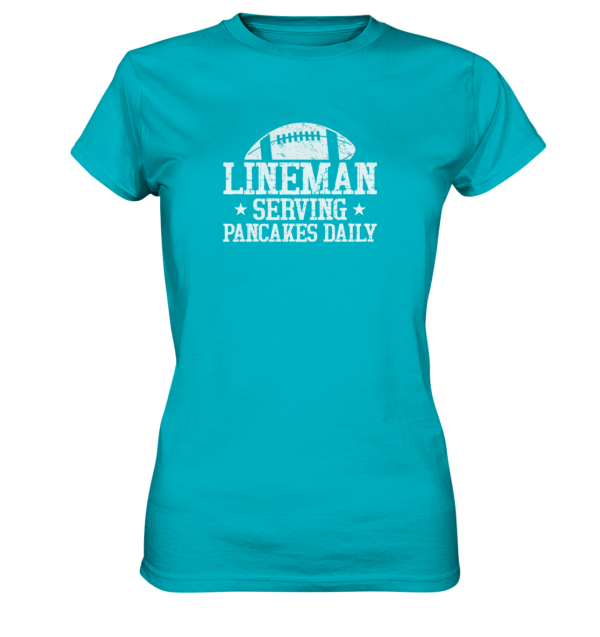 Lineman Serving Pancakes - Ladies Premium Shirt - Amfoo Shop