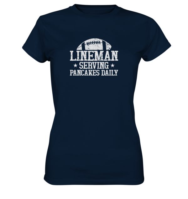 Lineman Serving Pancakes - Ladies Premium Shirt - Amfoo Shop