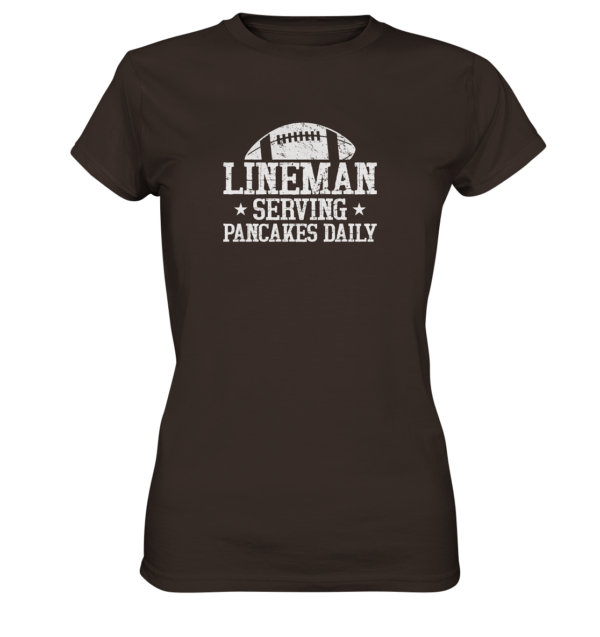 Lineman Serving Pancakes - Ladies Premium Shirt - Amfoo Shop