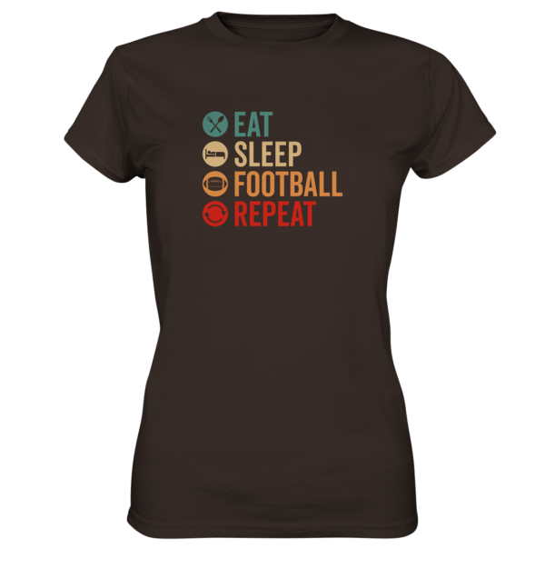 Eat Sleep Football Repeat - Ladies Premium Shirt - Amfoo Shop