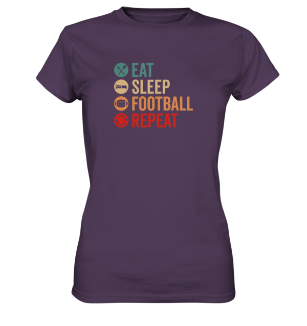 Eat Sleep Football Repeat - Ladies Premium Shirt - Amfoo Shop