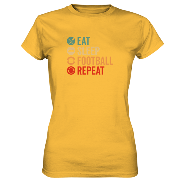 Eat Sleep Football Repeat - Ladies Premium Shirt - Amfoo Shop