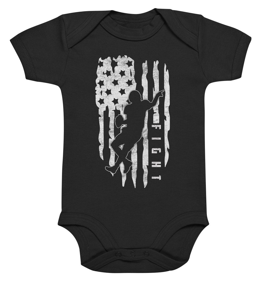 USA Flag Fight - Organic Baby Bodysuite - Amfoo Shop