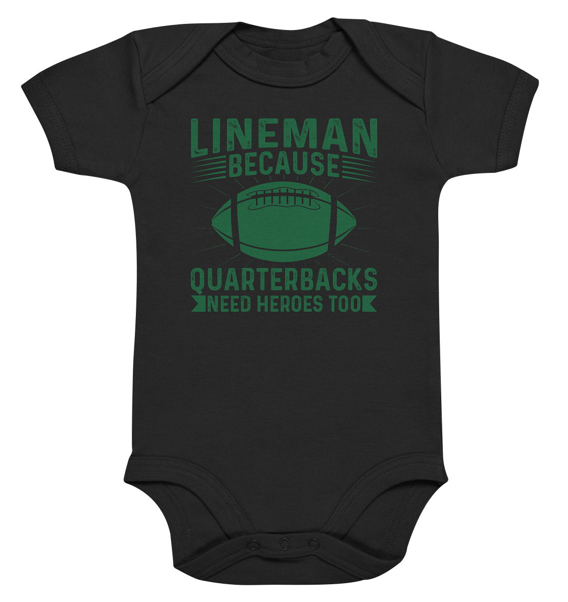 Lineman Heroes Green - Organic Baby Bodysuite - Amfoo Shop