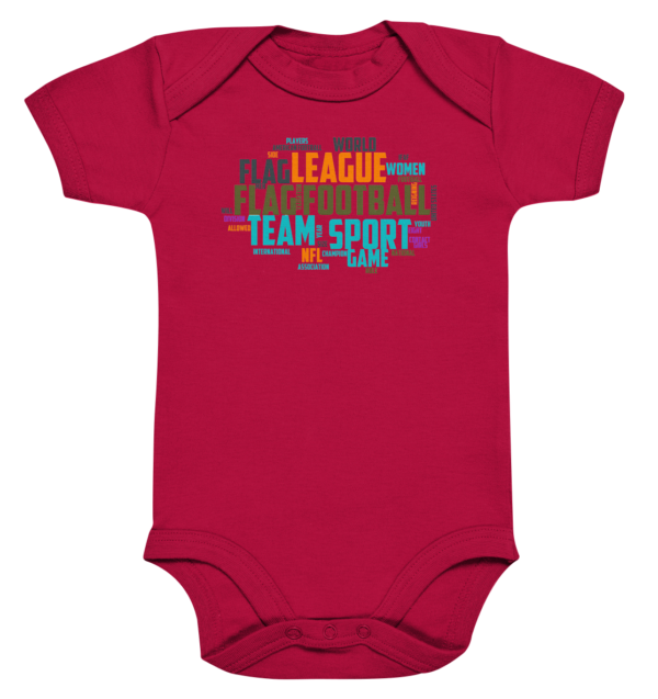 Flag Football Word Bubble - Organic Baby Bodysuite - Amfoo Shop