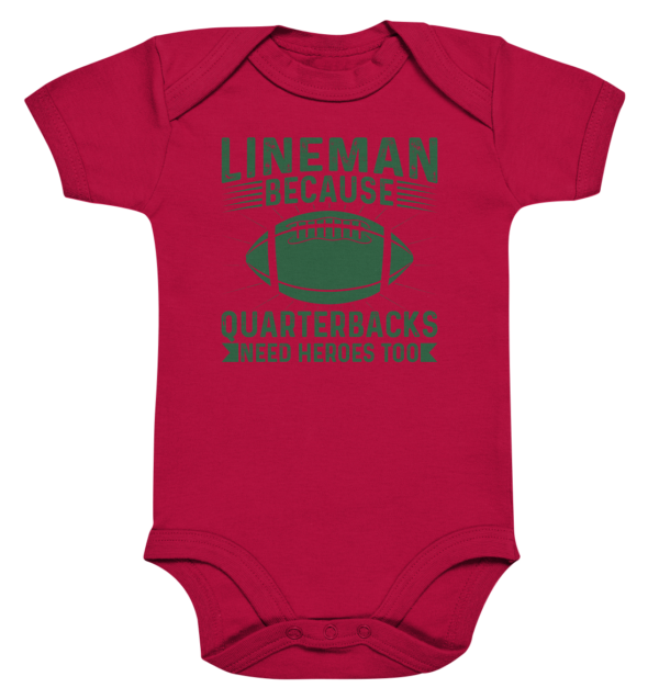 Lineman Heroes Green - Organic Baby Bodysuite - Amfoo Shop